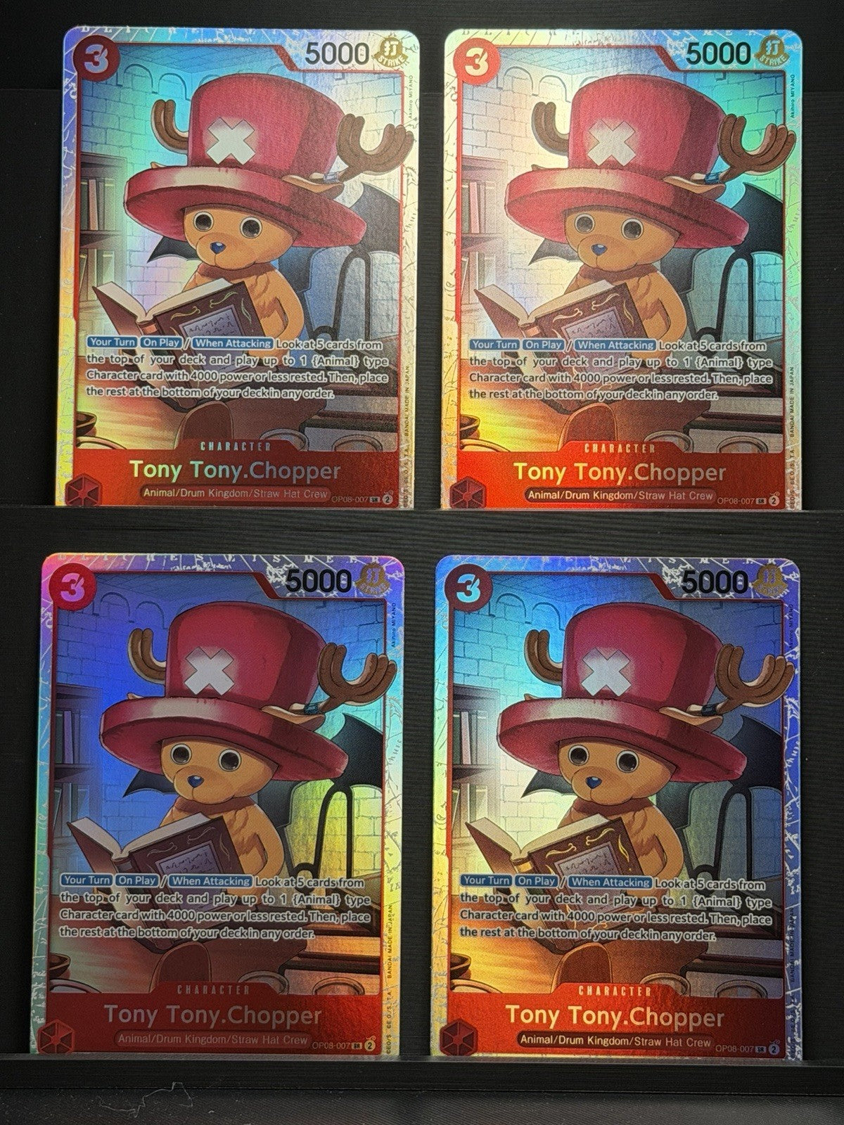 4X Tony Tony Chopper OP08-007 SR One Piece Two Legends Foil English