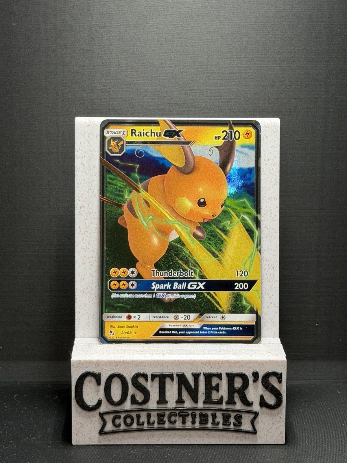 Raichu GX 20/68 Pokemon Hidden Fates Holo LP+