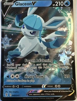 Pokémon TCG Glaceon V Evolving Skies 040/203 Holo Ultra Rare LP+