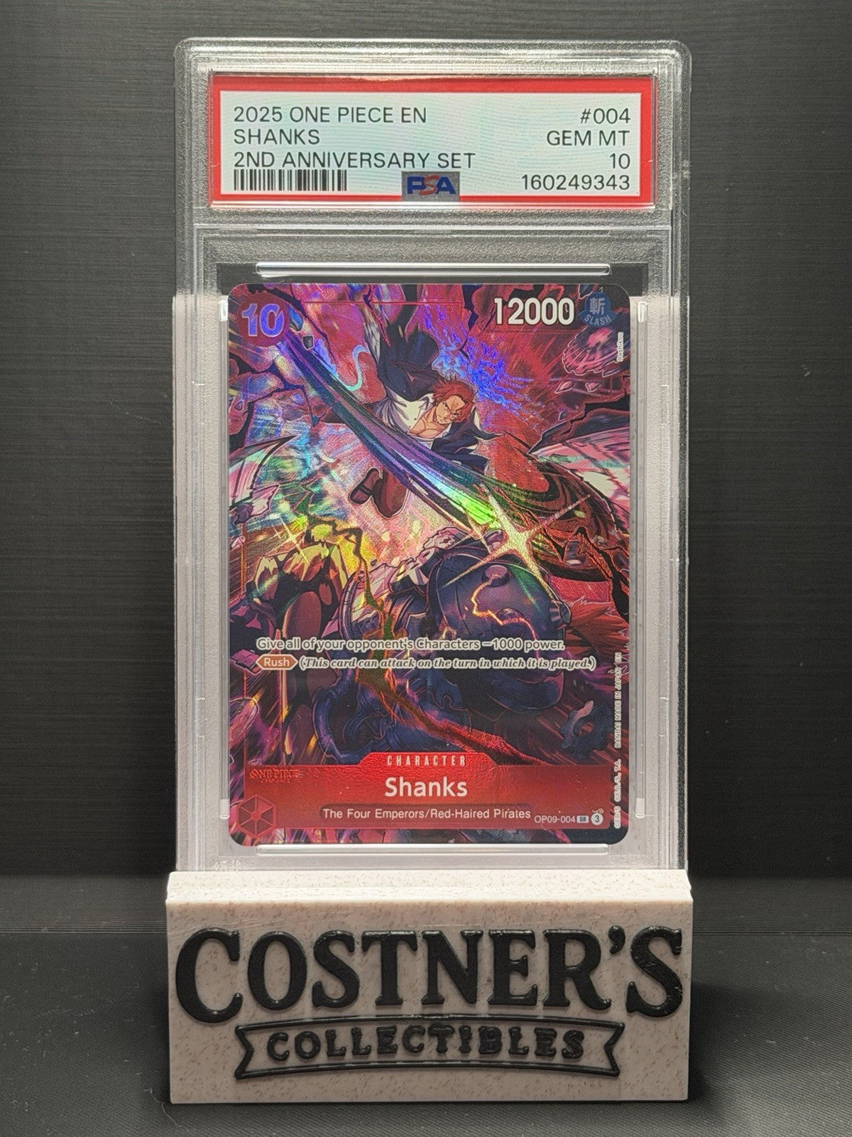 PSA 10 Shanks (English Version 2nd Anniversary Set) OP09-004 One Piece Promotion