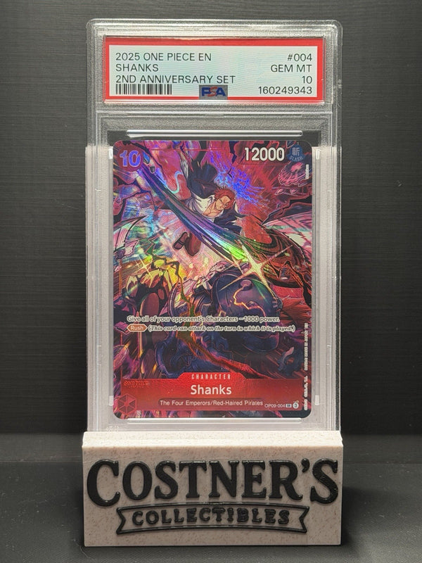 PSA 10 Shanks (English Version 2nd Anniversary Set) OP09-004 One Piece Promotion
