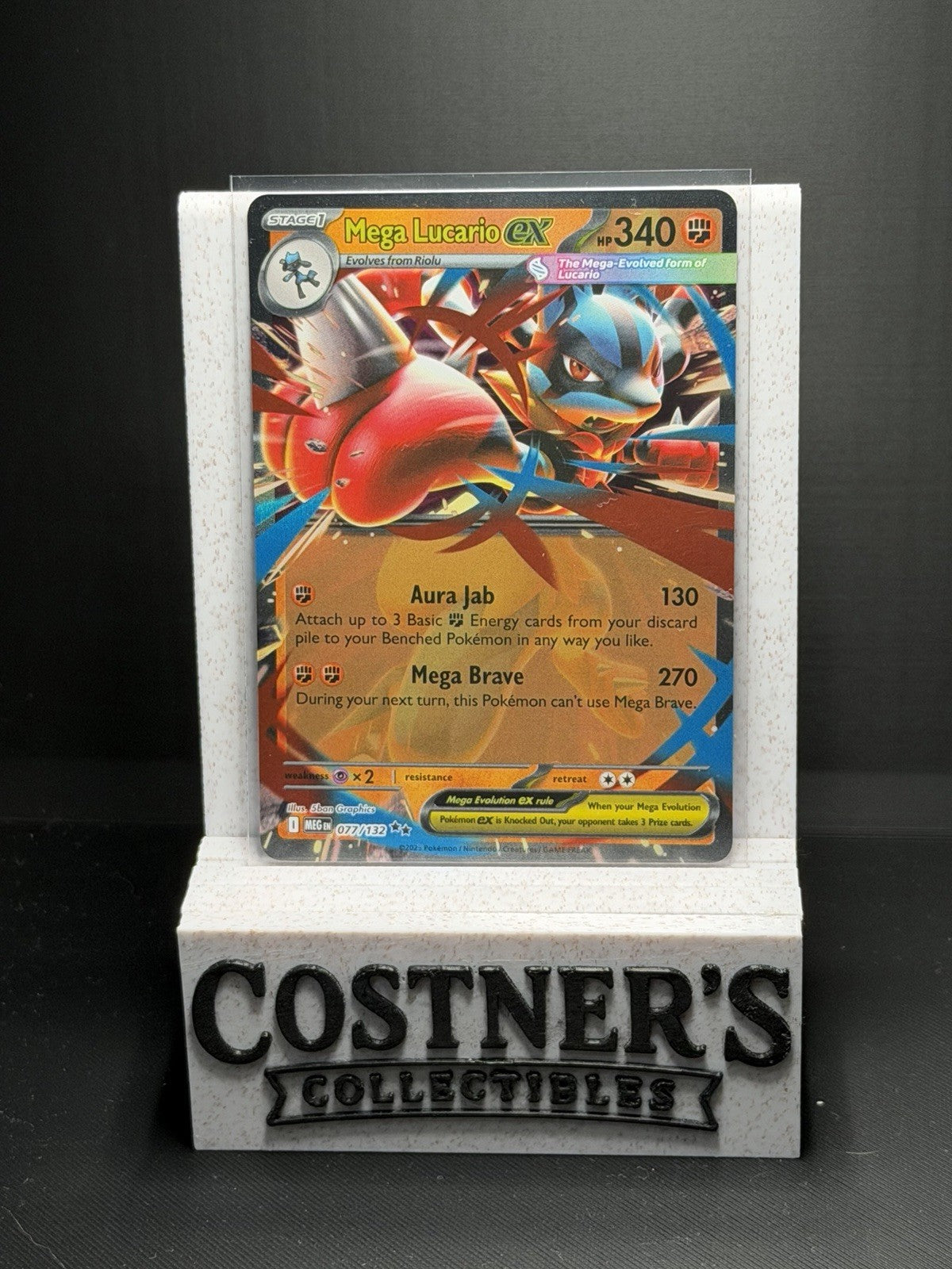 Mega Lucario ex 077/132 Double Rare Pokemon Me01: Mega Evolution NM
