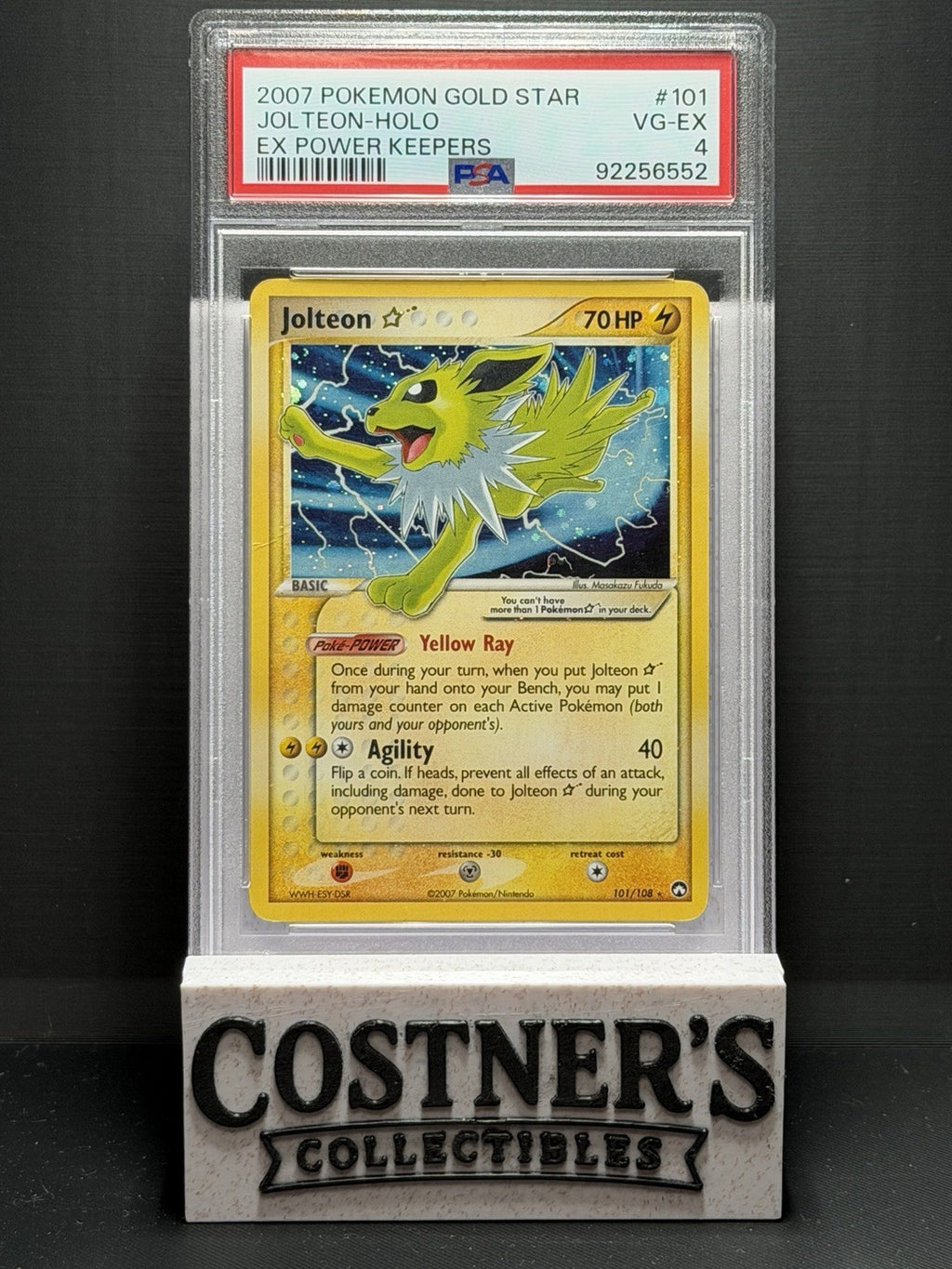PSA 4 Jolteon Gold Star 101/108 Pokemon EX Power Keepers Holo