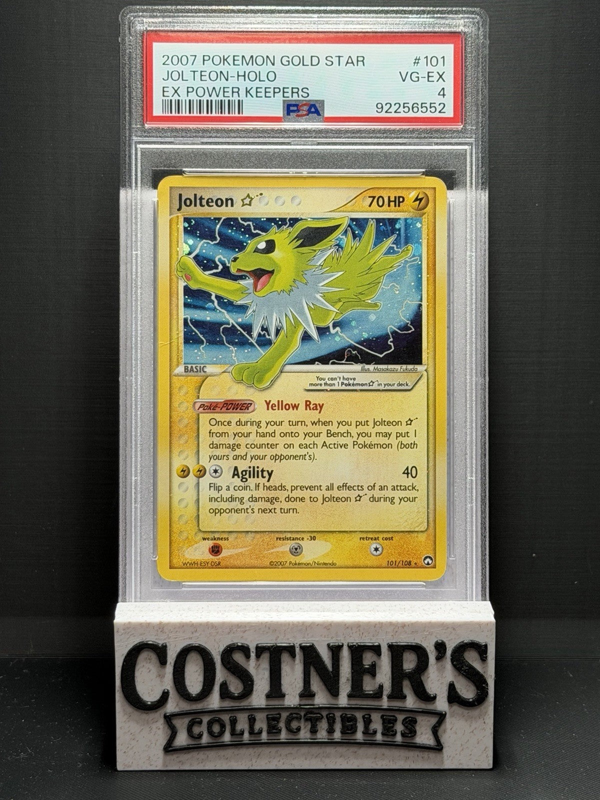 PSA 4 Jolteon Gold Star 101/108 Pokemon EX Power Keepers Holo