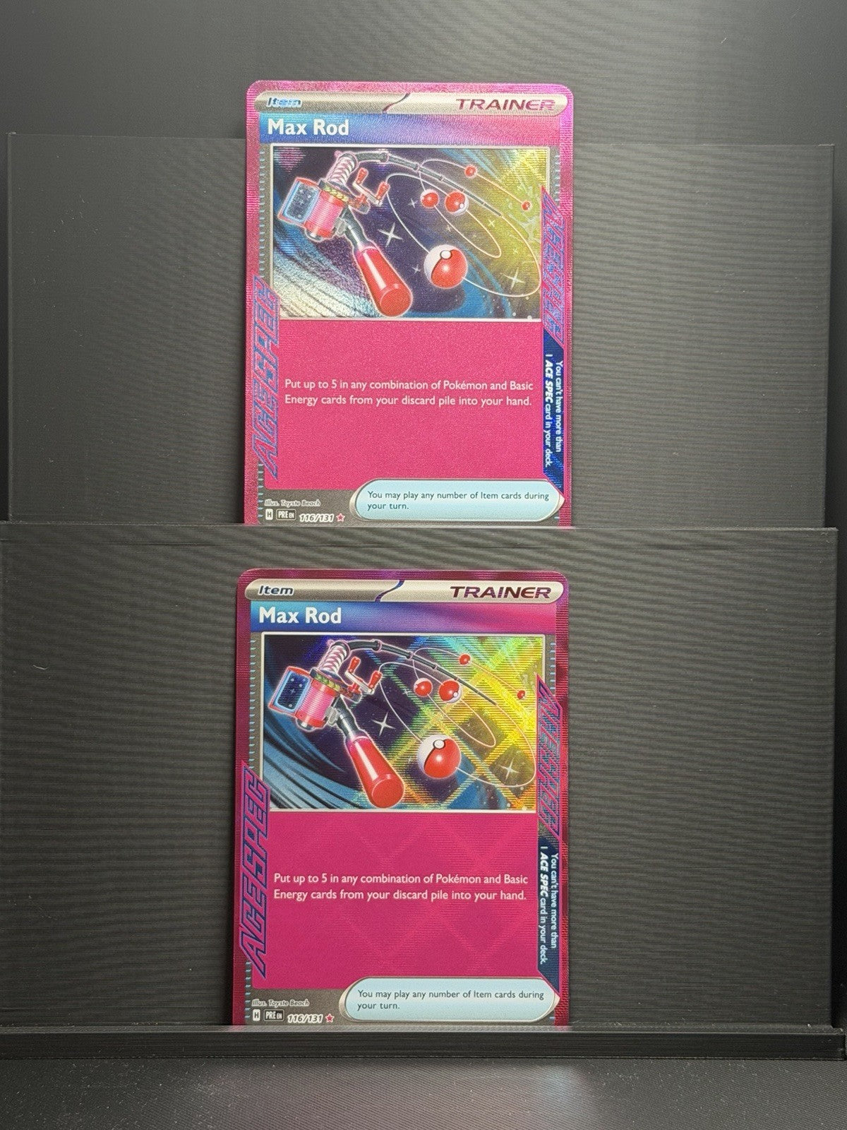 Max Rod 116/131 Ace Spec X2 Pokemon Sv: Prismatic Evolutions Holo