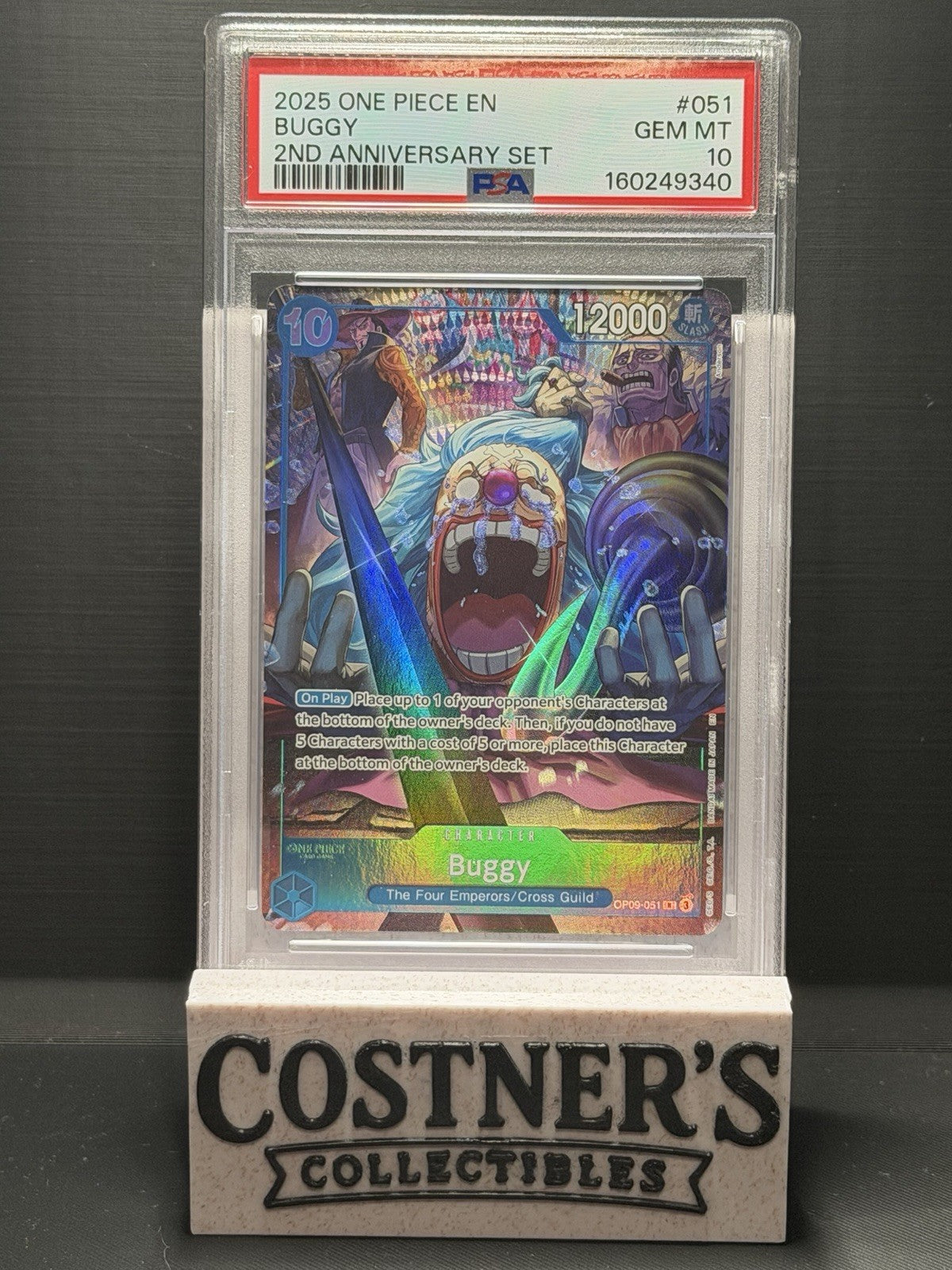 PSA 10 Buggy (English Version 2nd Anni Set) OP09-051 One Piece Promo