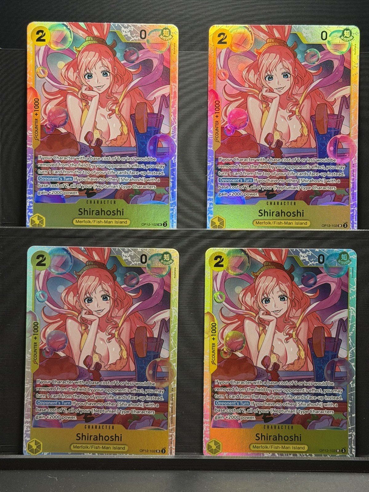 X4 Shirahoshi OP12-102 SR Playset One Piece  Legacy of the Master Foil English