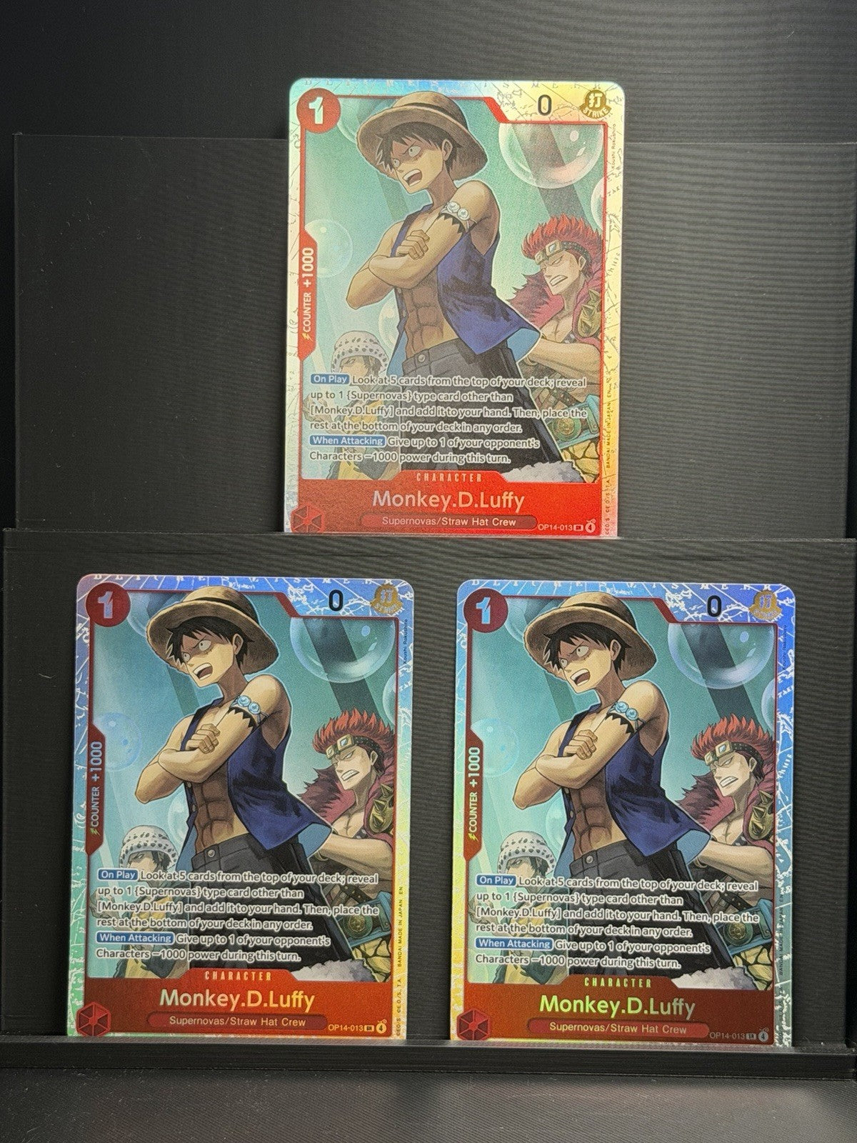 Monkey D. Luffy - OP14-013 SR X3 One Piece The Azure Sea's Seven Foil English