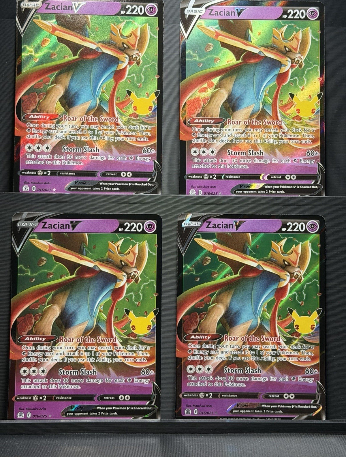 Zacian V 016/025 X4 Pokemon Celebrations Holo