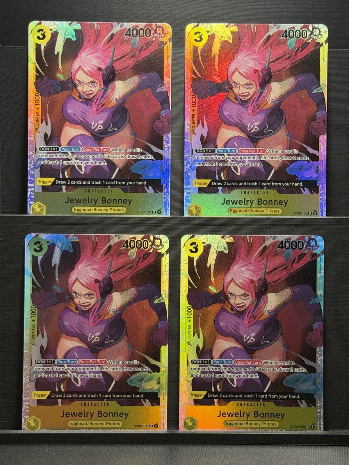 X4 Jewelry Bonney OP08-105 SR Playset One Piece Two Legends Foil English