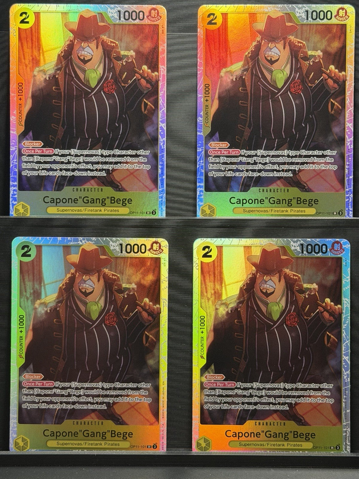 X4 Capone"Gang"Bege OP11-101 SR Playset One Piece A Fist of Divine Speed ENG