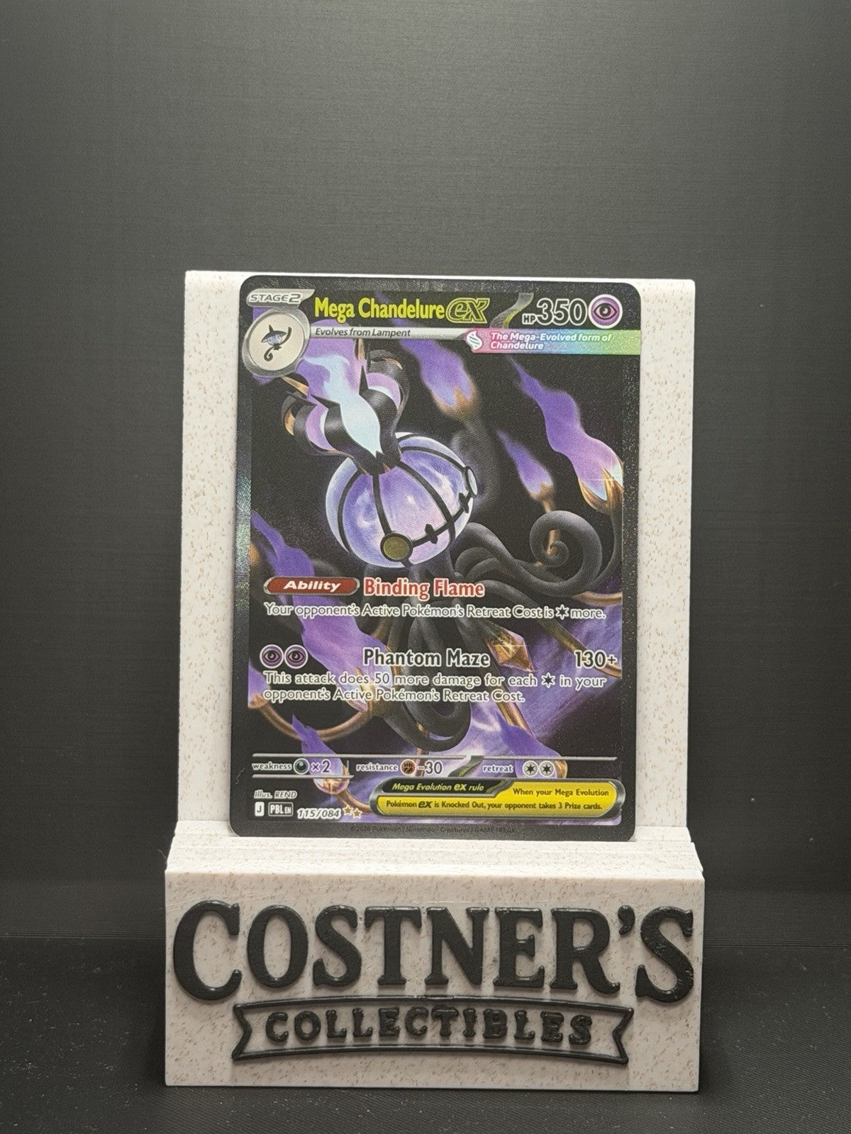 Mega Chandelure ex 115/084 SIR Pokemon Me05: Pitch Black Holo