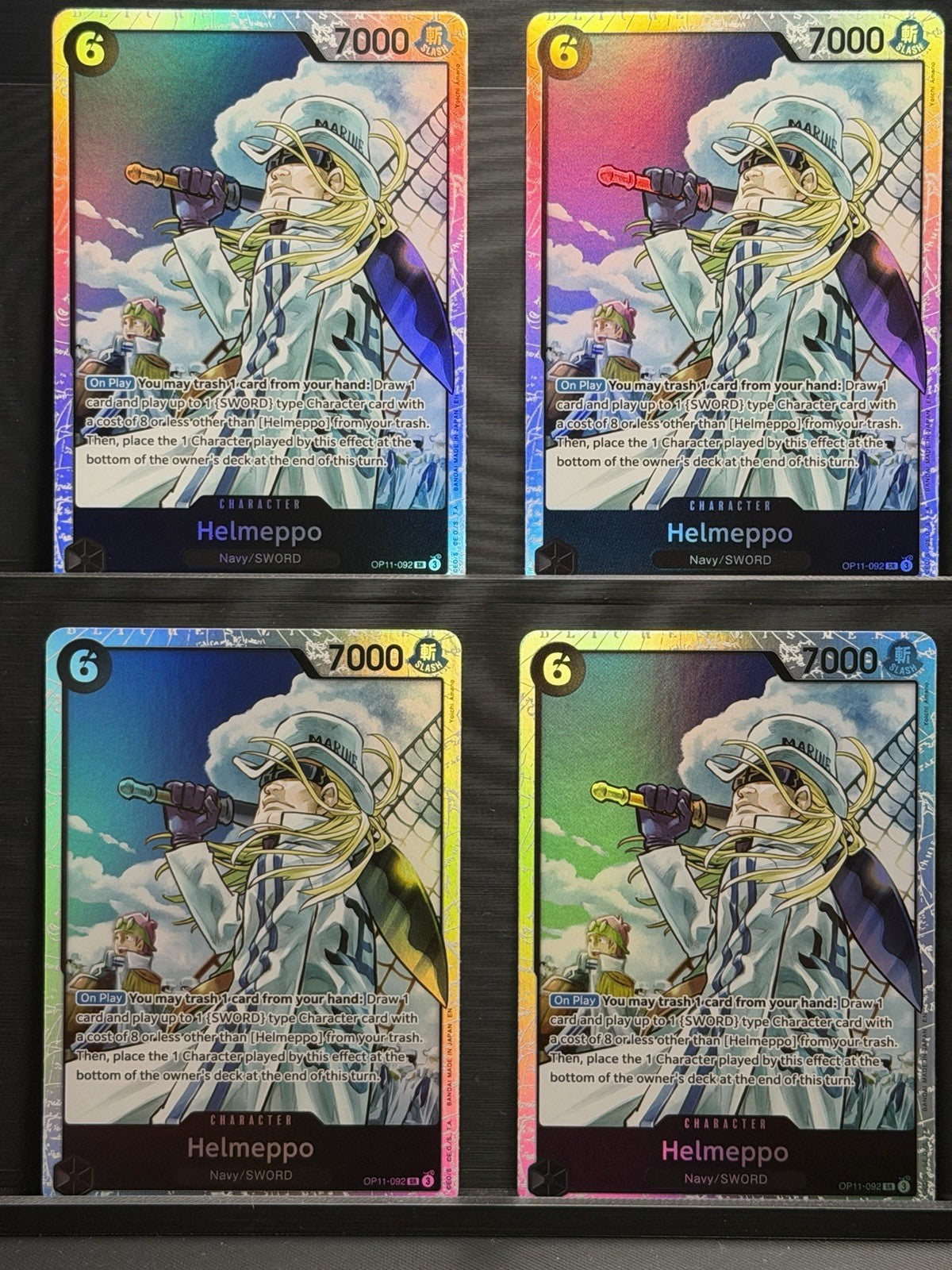 X4 Helmeppo OP11-092 SR Playset One Piece A Fist of Divine Speed English