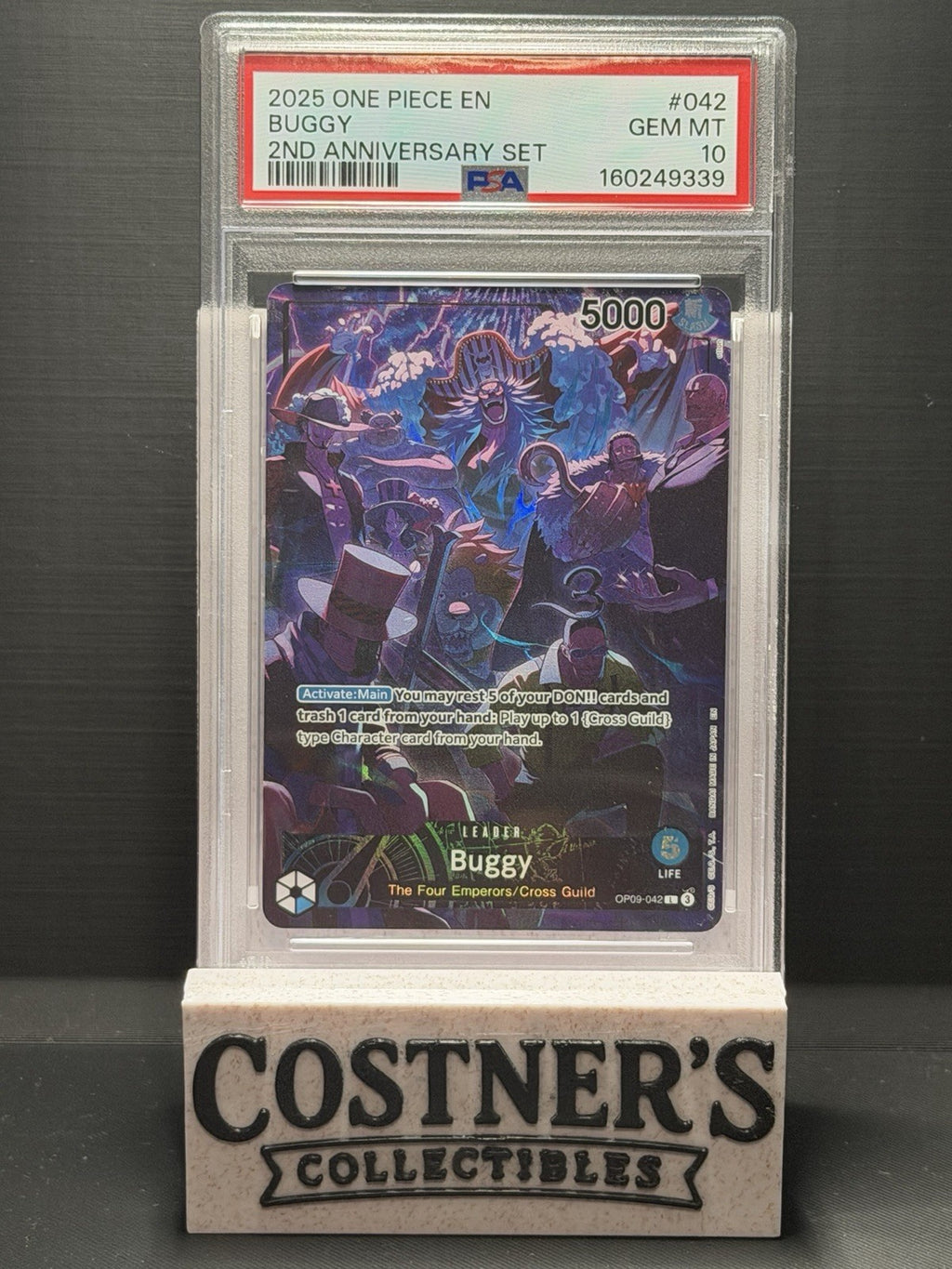 PSA 10 Buggy (English Version 2nd Anni Set) OP09-042 One Piece Promo