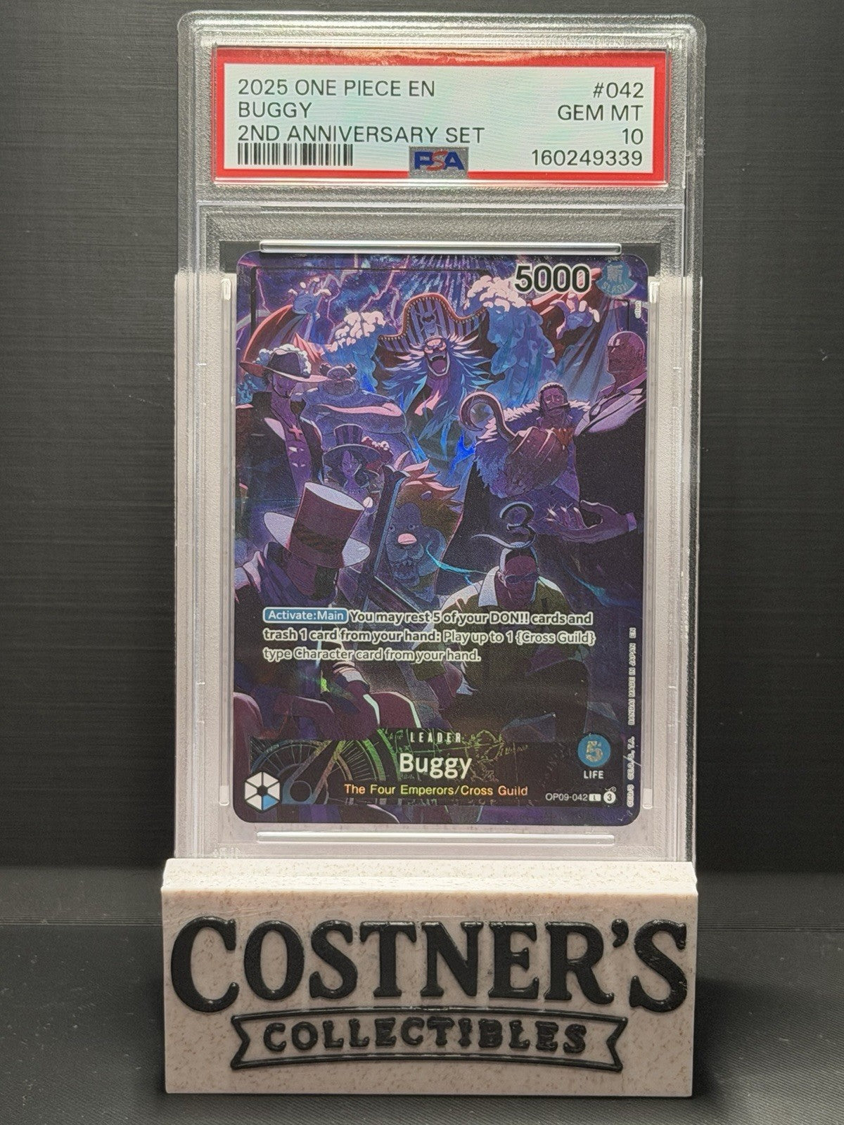 PSA 10 Buggy (English Version 2nd Anni Set) OP09-042 One Piece Promo
