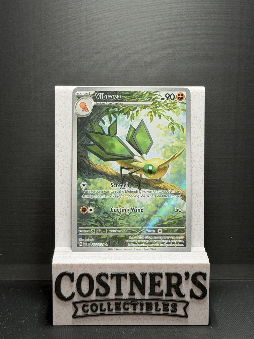 Vibrava 206/191 Pokemon Sv08: Surging Sparks Holo