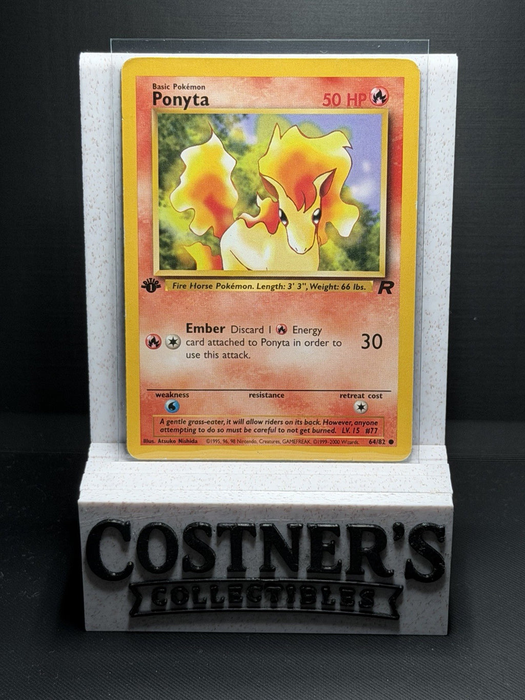 Ponyta 64/82 Pokemon 1st Edition Team Rocket Common Heavy Play