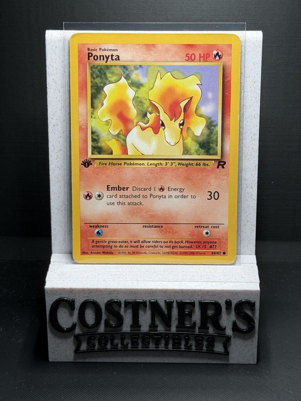 Ponyta 64/82 Pokemon 1st Edition Team Rocket Common Heavy Play