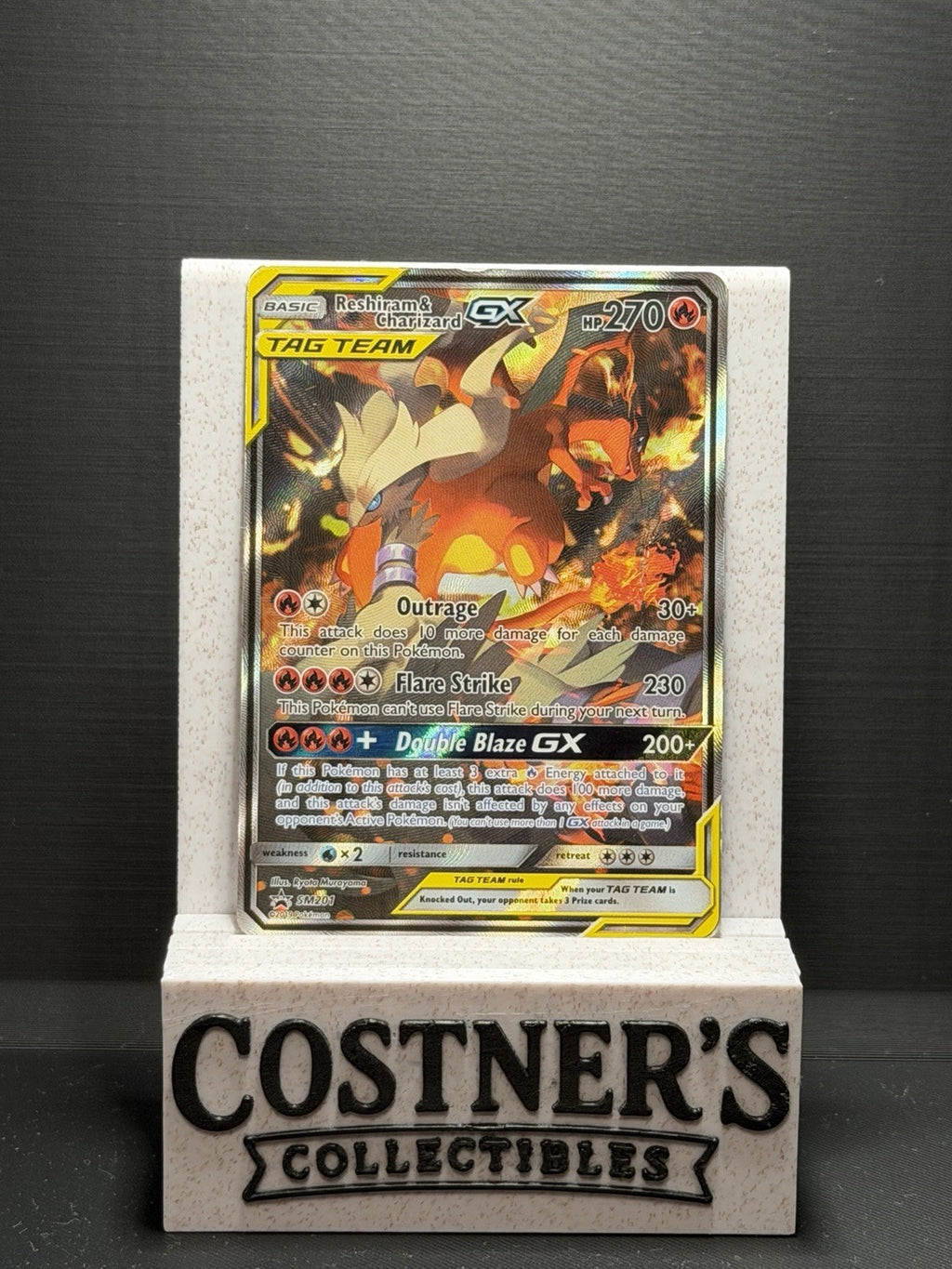 Reshiram & Charizard GX SM201 Pokemon Sm Promo Holo DMG