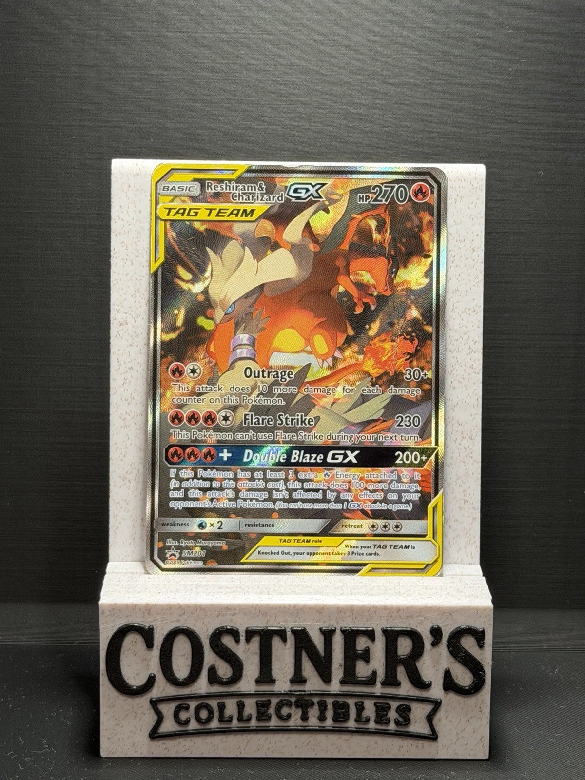 Reshiram & Charizard GX SM201 Pokemon Sm Promo Holo DMG