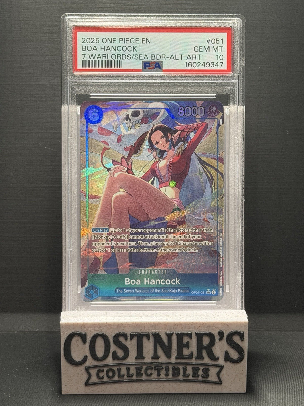 PSA 10 Boa Hancock (Seven Warlords of the Sea Promo) (Alt Art) OP07-051 ENG
