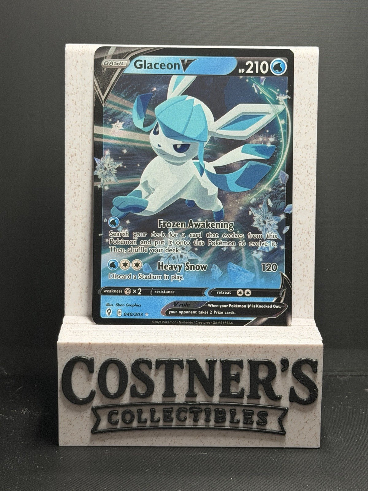 Pokémon TCG Glaceon V Evolving Skies 040/203 Holo Ultra Rare LP+