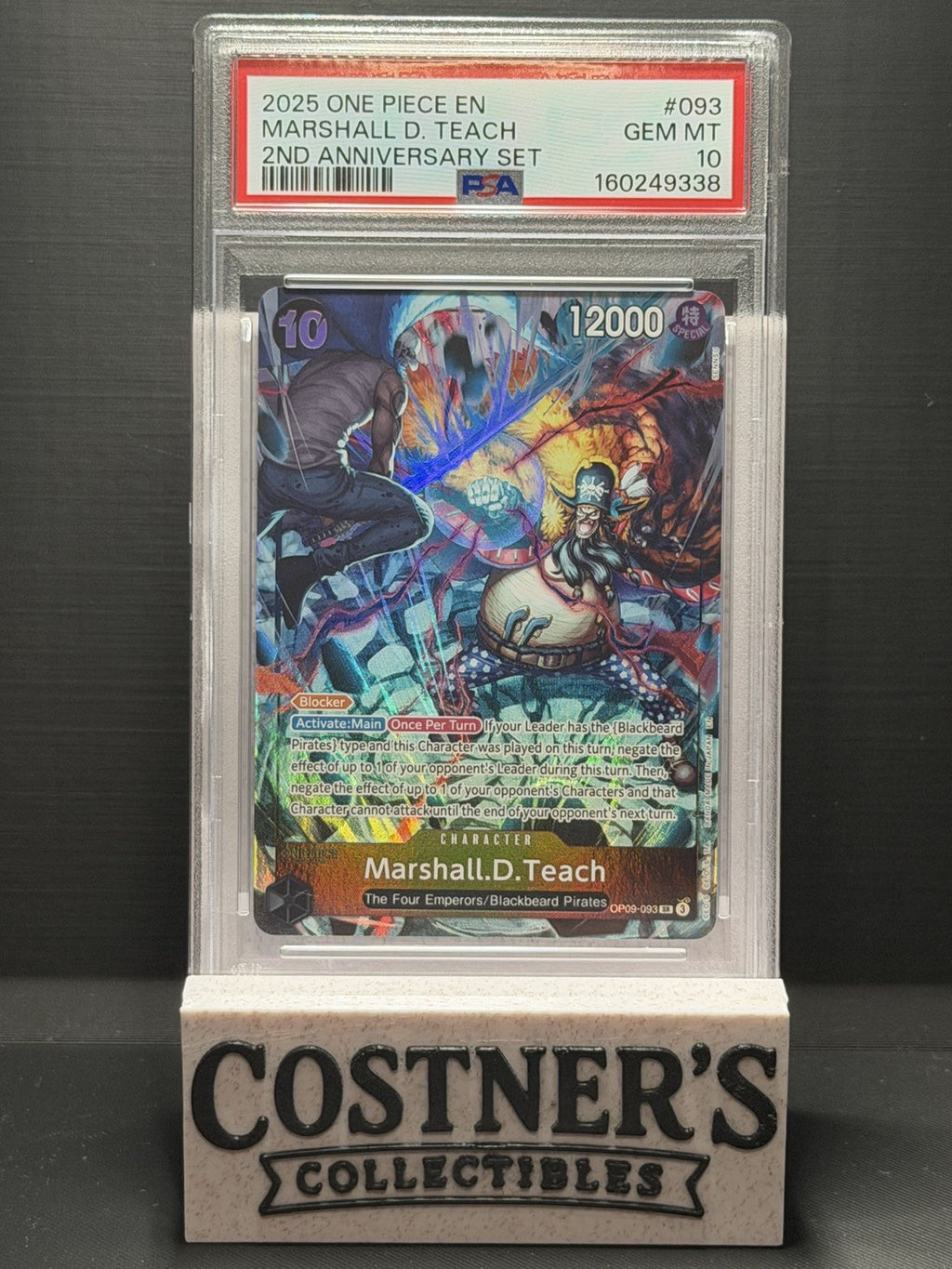PSA 10 Marshall D. Teach (English Version 2nd Anni Set) OP09-093 One Piece