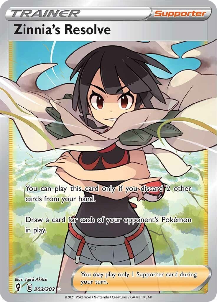 Zinnia's Resolve (Full Art) 203/203 Pokémon SWSH07: Evolving Skies Holo