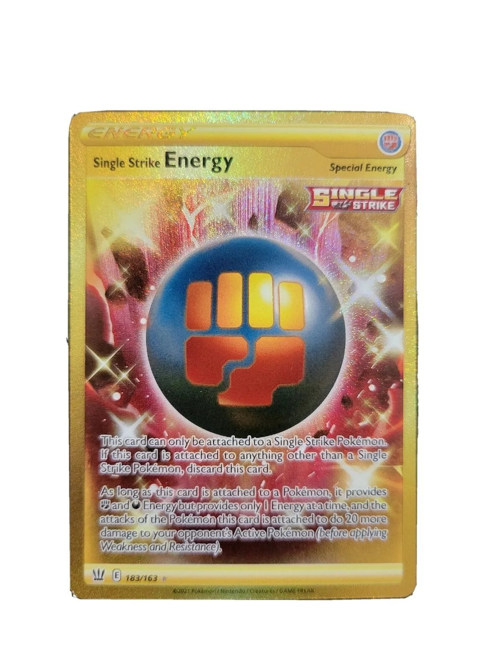 Single Strike Energy (Secret) 183/163 Pokémon Swsh05: Battle Styles Holo