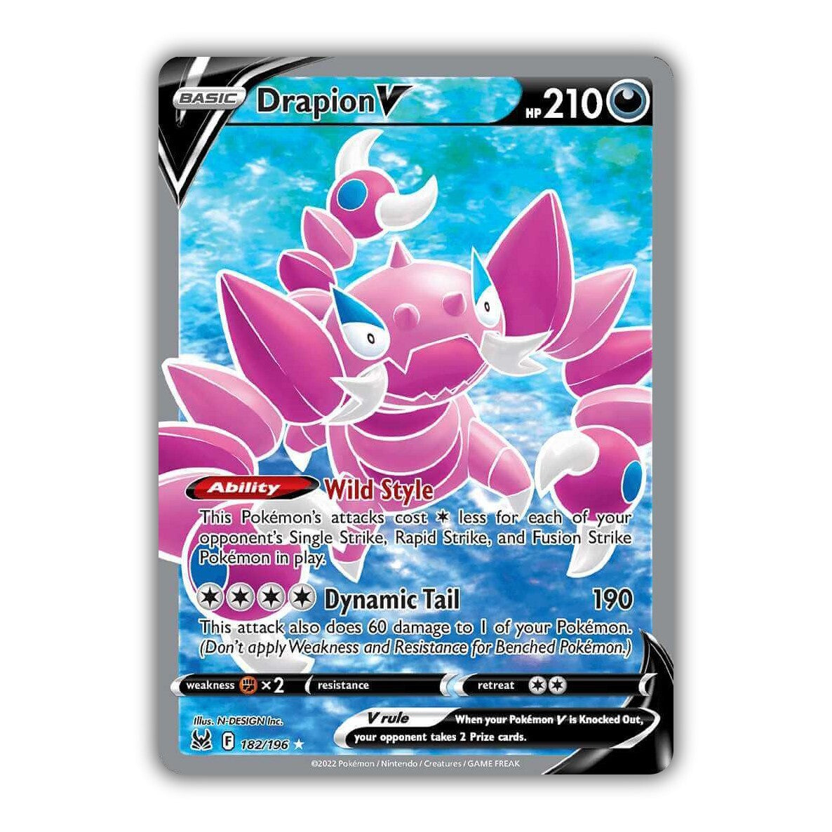Drapion V (Full Art) 182/196 Pokémon Swsh11: Lost Origin Holo