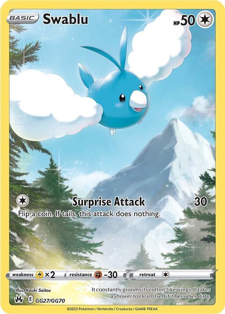 Swablu GG27/GG70 Pokemon SWSH: Crown Zenith: Galarian Gallery Holo