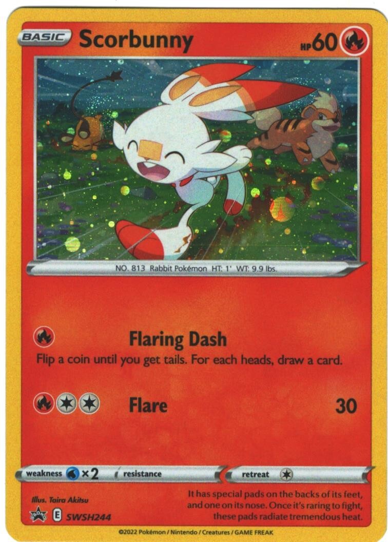 Scorbunny - (Cosmos Holo) Pokemon SWSH244 SWSH: Sword & Shield Promo Cards LP