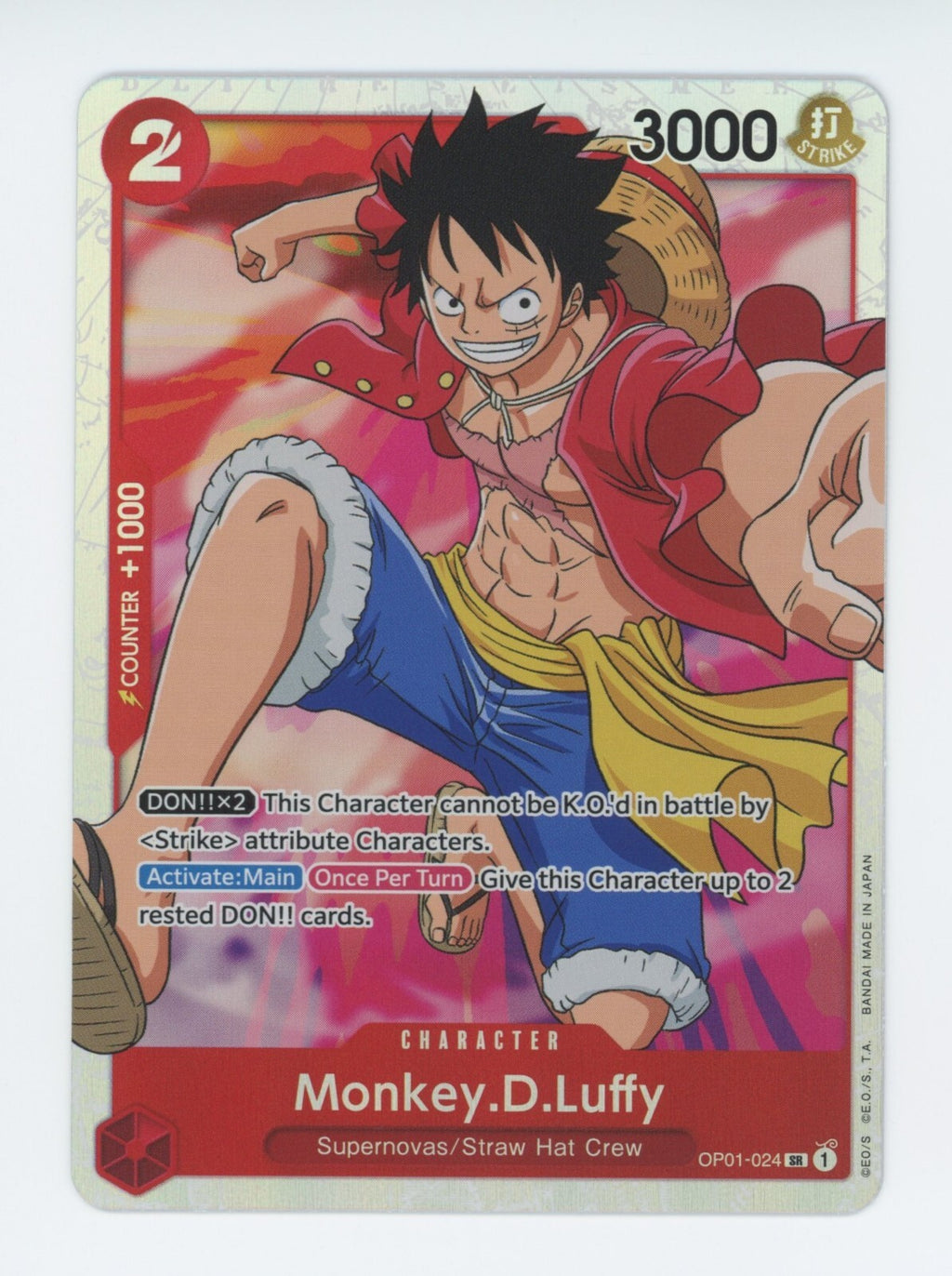 Monkey D. Luffy OP01-024 SR One Piece Romance Dawn Foil English