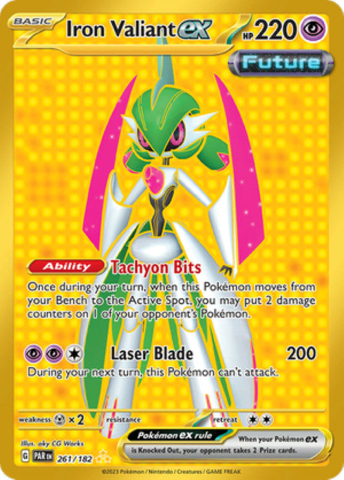 Iron Valiant ex 261/182 Gold Pokémon SV04: Paradox Rift Holo