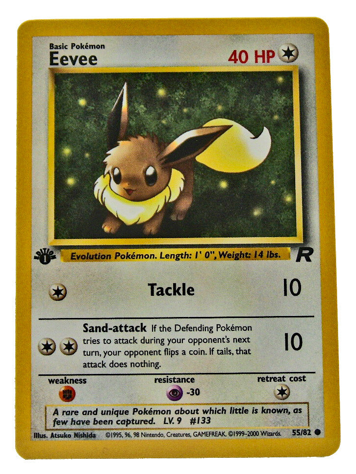 Eevee 55/82 First Edition Pokemon Team Rocket Regular DMG