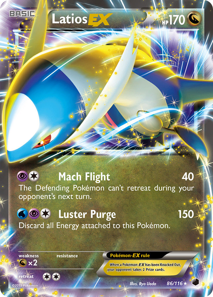 Latios EX 86/116 Pokemon Plasma Freeze Holo LP+