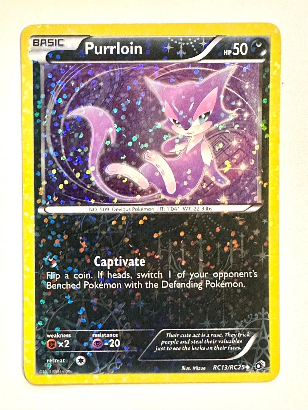 Purrloin RC13/RC25 Pokémon Legendary Treasures: Radiant Collection Holo LP+