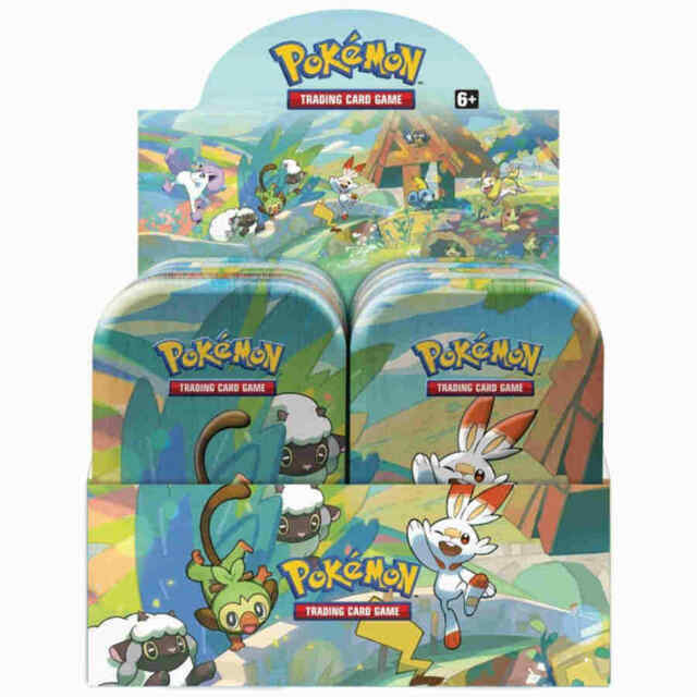 Pokemon TCG: Galar Pals Mini Tin Sealed Display Box - 10 Tins Case Included